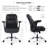 Ergonomic Heavy Duty Comfy Mid-Back Bonded Leather Padded Adjustable-Height/Tilt Office Chair, Comfortable Swivel Rolling Computer Desk Task Office Stool with Functional Arms, Design for Sedentariness and Productivity, Black