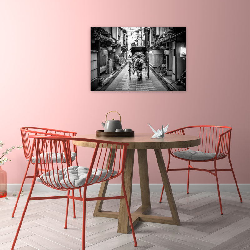 «Rickshaw japonais», impression d'art mural contemporain, H 24 po x l 36 po