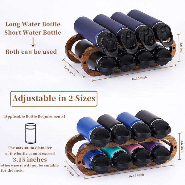 Ebern Designs Wine Rack And Water Bottle Organizer 2 In 1 For Cabinet ...