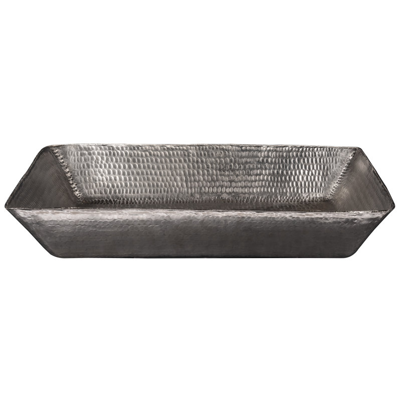 Lavabo vasque rectangulaire en cuivre martelé de 20 po en nickel