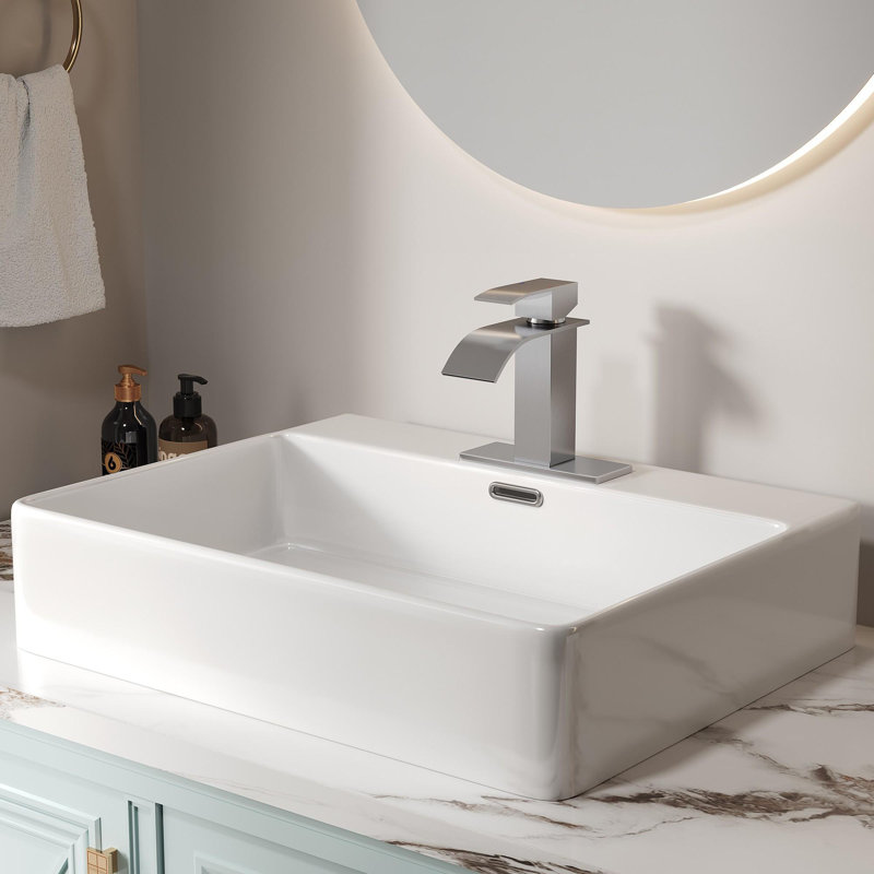 Robinet de salle de bain à trois trous avec ensemble de bonde, Nickel brossé