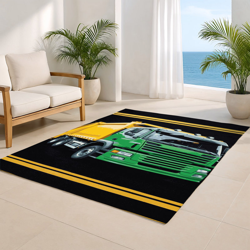 Tapis intérieur et extérieur bleu Transport, Rectangulaire 2 pi x 3 pi