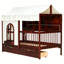 Lit simple pour enfant avec tente Haven, garde-corps hauts et tiroirs de rangement Haven-134060241