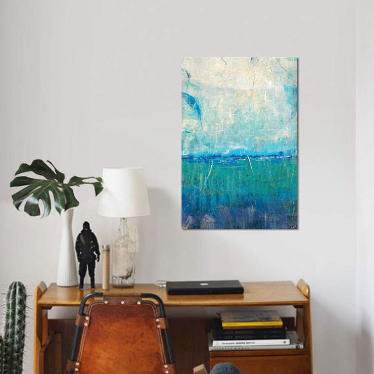 « blue mouvement i », impression sur toile, H 26 po x l 18 po x P 1,5 po, Toile tendue, Pas de tapis
