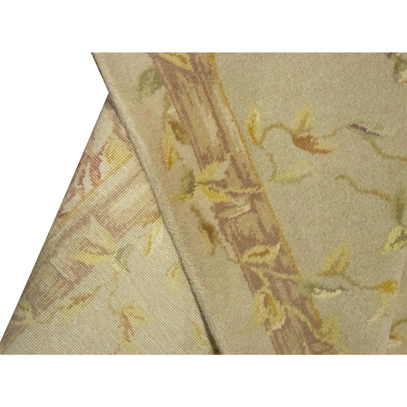 Hand Knotted Oriental Area Rug in Beige