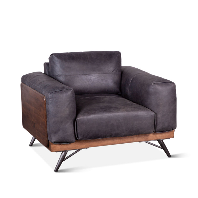 Fauteuil en cuir pleine fleur 41 po