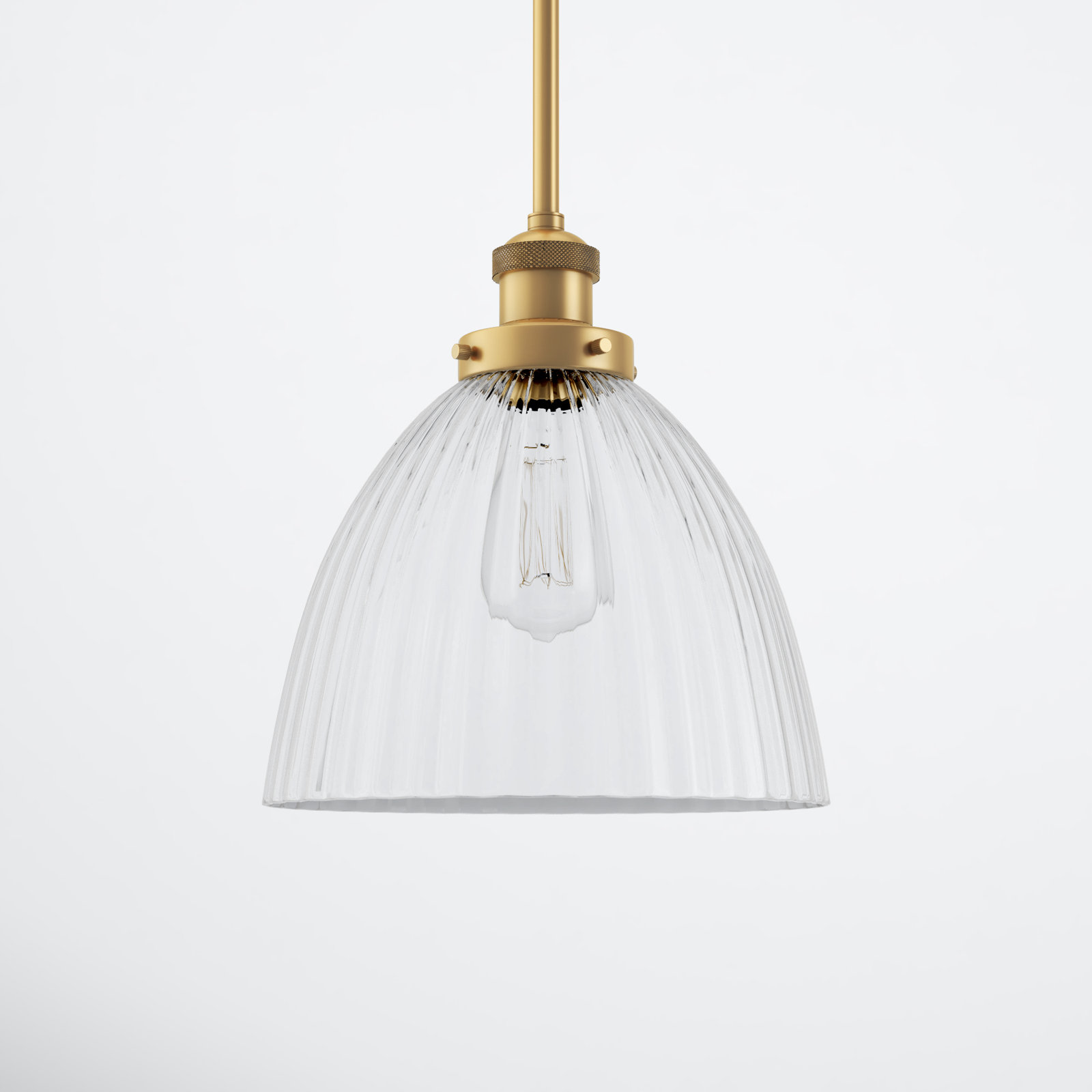 Montrose Single Light Glass Dimmable Pendant, Satin Gold, 6 Watt Vinage LED Bulb