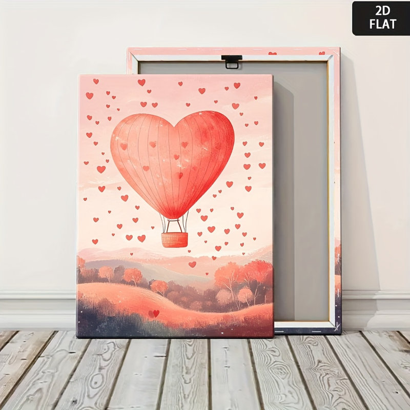 Impression sur toile Soft Soft Heart Heart Balloon - Urban Studio, 24 * 16 pouces (60 * 40 * 2cm)