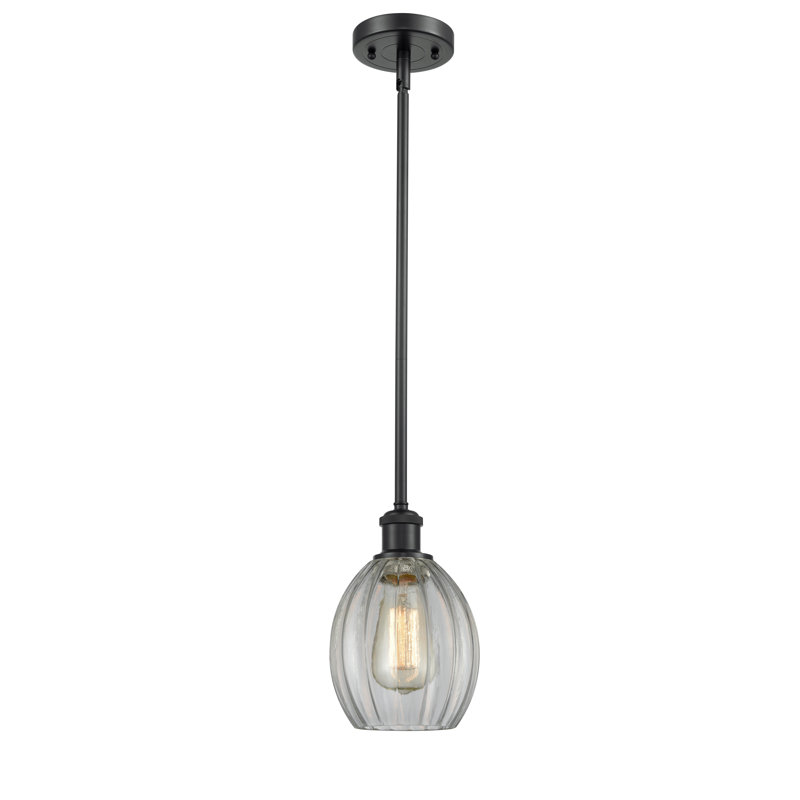 Bolduc 1 - Light Single Globe Pendant, Matte Black, No Bulb Included, Gray