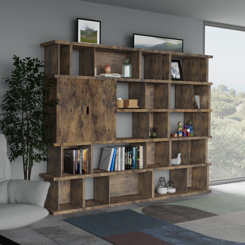 Mateo Rustic Gridmax Multi-compartment Bookcase