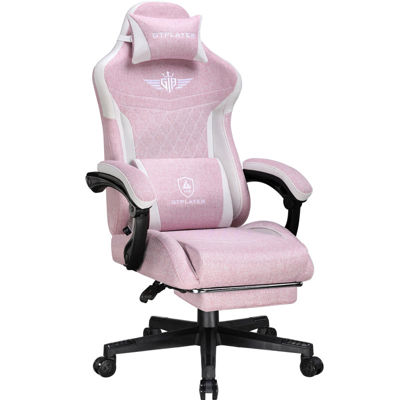 Metro Lane Adjustable Swiveling PC & Racing Game Chair, Pink