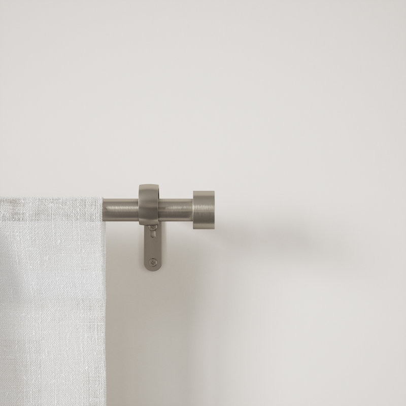 Ensemble de 2 tringle à rideaux simple réglable en acier de 0,75 po, Argent argent, 36" - 72"