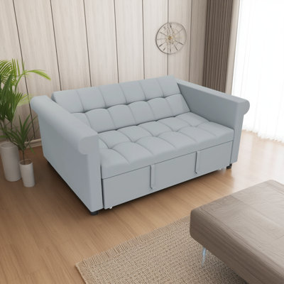 Le canapé-lit double convertible en velours avec une conception escamotable, des poches latérales et une forme compacte permet d'économiser de l'espace, parfait pour les petits espaces, les appartements et les chambres d'amis, fonctionnel et pratique s