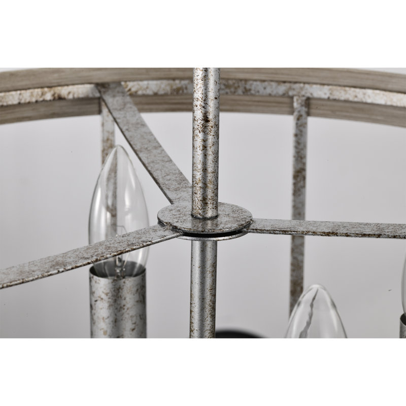 Lustre tambour antique rustique 18 po avec 4 lumières Zera