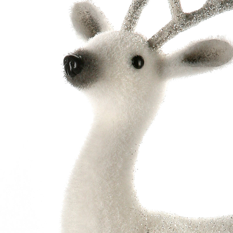 Ensemble de 2 cerfs givrés debout et couché 2 pièces