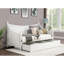 Lit de jour simple de style transitionnel blanc, moulures, affiches avec fleurons, bois massif et bois d'ingénierie, option pour matelas pour les petits espaces de vie