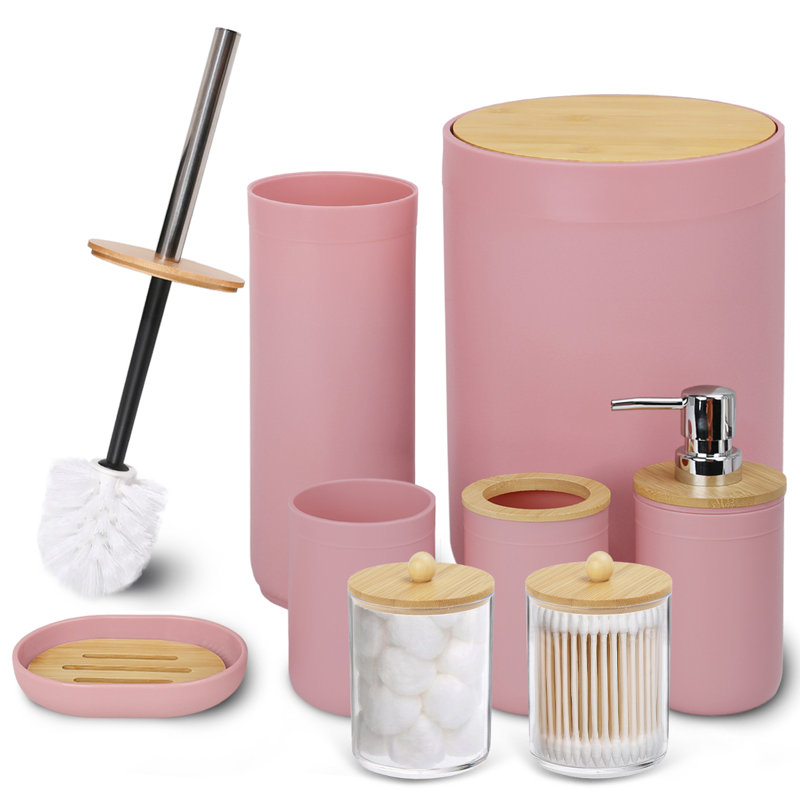 Binson Bathroom Accessory Set, Pink