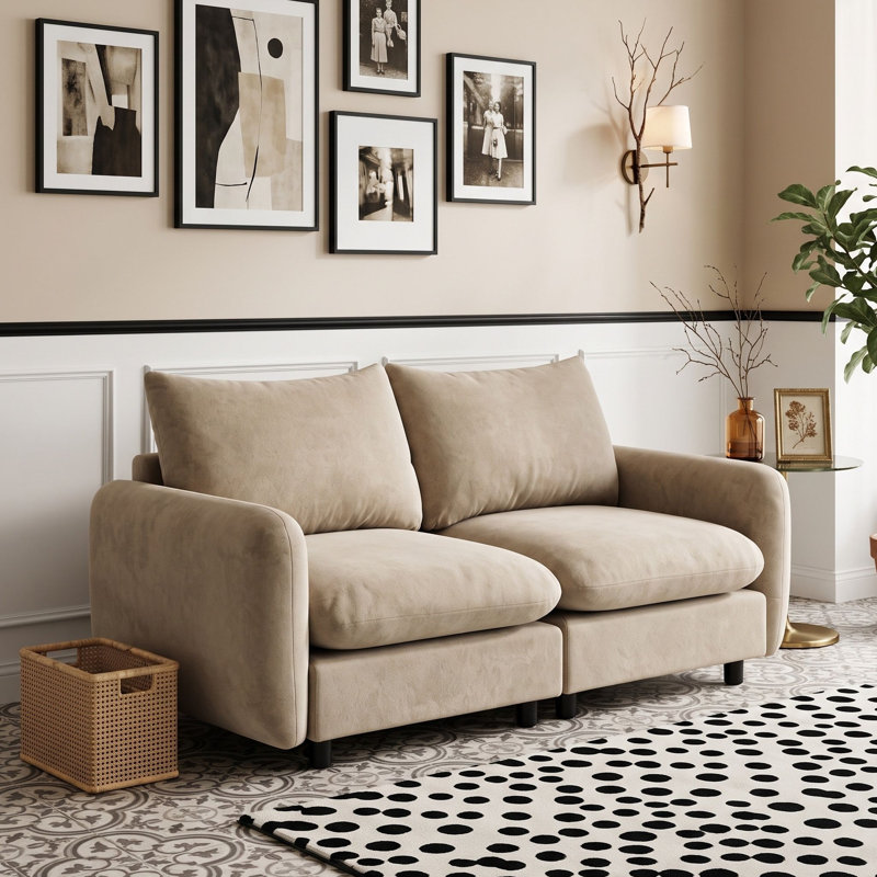 Upholstered 69 " Fabric Loveseat, Nomade