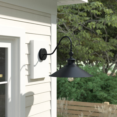 Luminaire de grange d'extérieur réglable en métal noir mat Sena