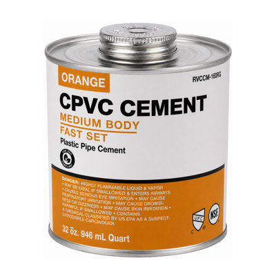 SUPPLYGIANT 32 oz de colle de cpv orange de qualité industrielle à base de melium et de ciment à faible teneur en COV pour les tuyaux et les raccords