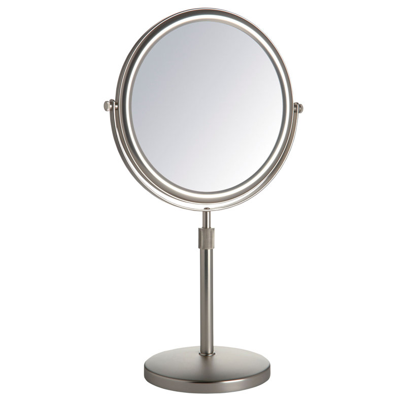 Miroir de maquillage grossissant 9 po Kegler, Nickel