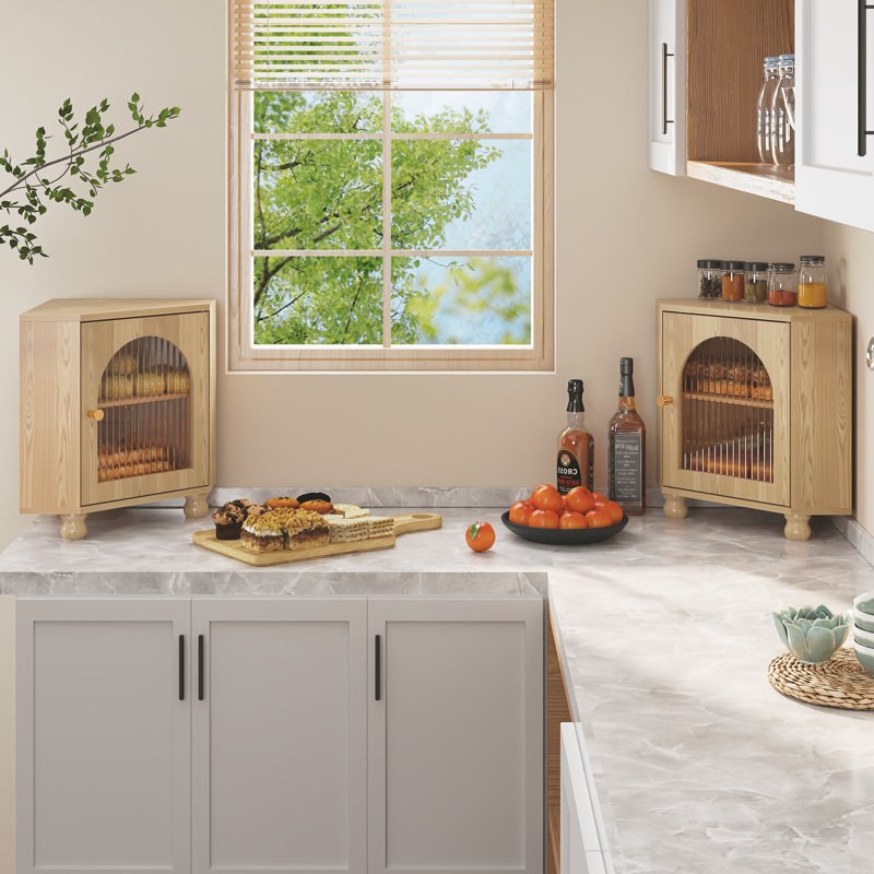 2-Layer Bread Box For Kitchen Countertop, Burlywood