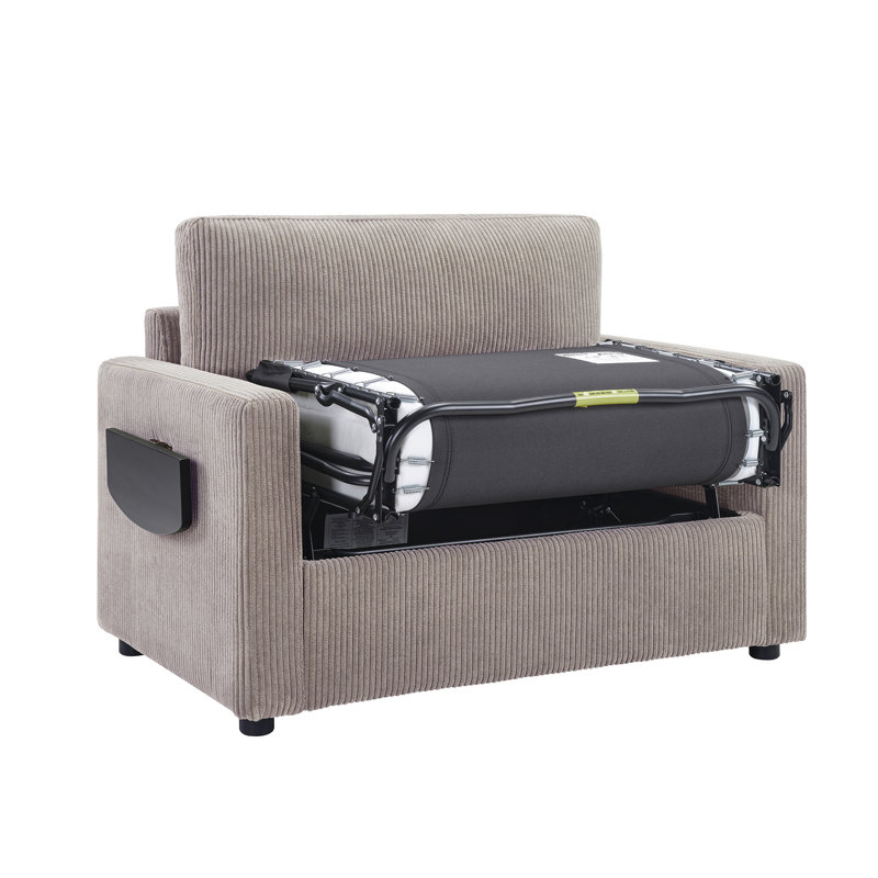 Chaise d'appoint rembourrée, Velours côtelé brun