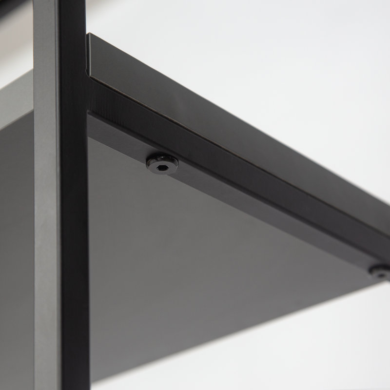 Aires Freestanding Bookcase 5-Tier Display Shelf with Metal Frame, Antracite