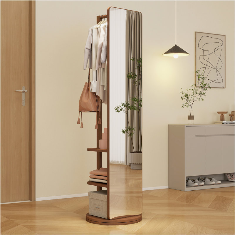 Miroir pleine grandeur, 65,7 po x 17,7 po, Noyer