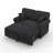 Chenille Chaise Lounge Sofa Bed With Removable Cushion-1238241495
