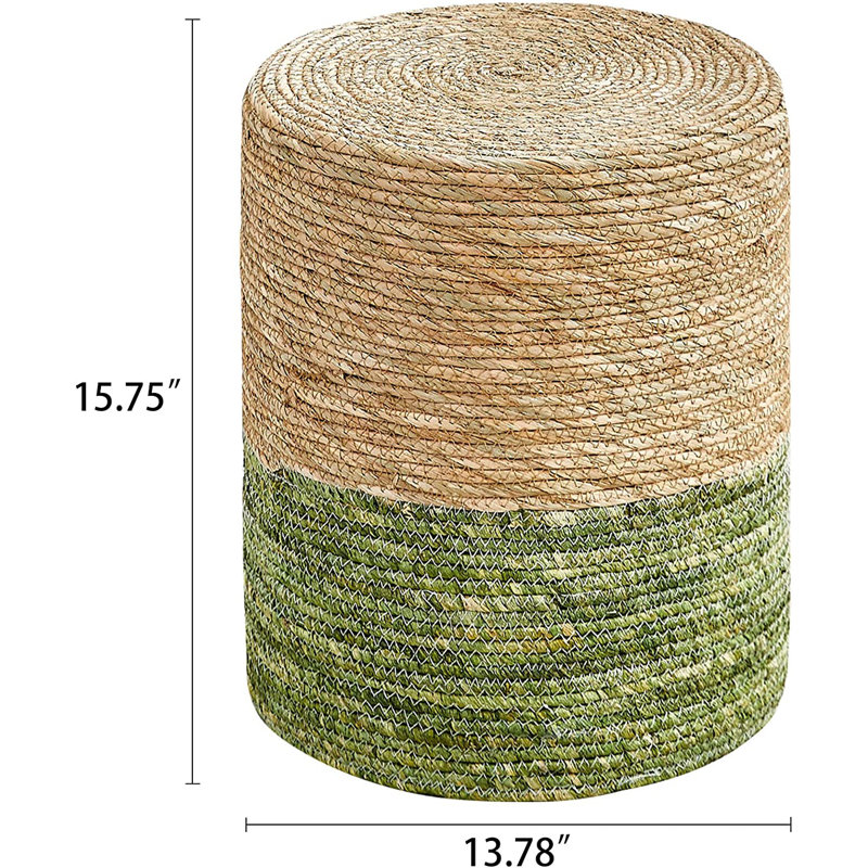 Hallissey Upholstered Pouf, Green