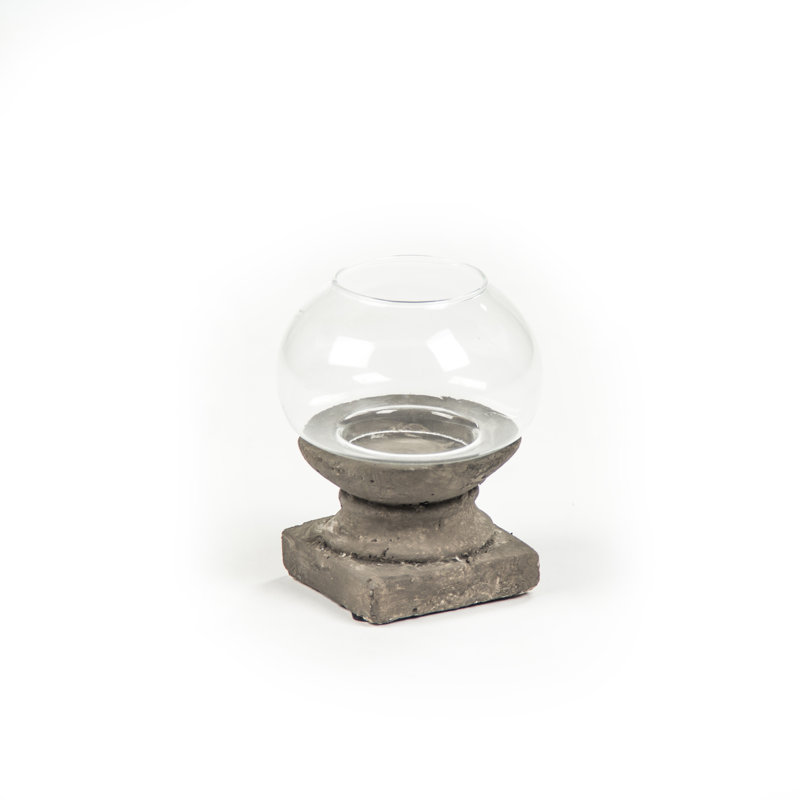 5.7'' H Concrete / Cement Tabletop Hurricane