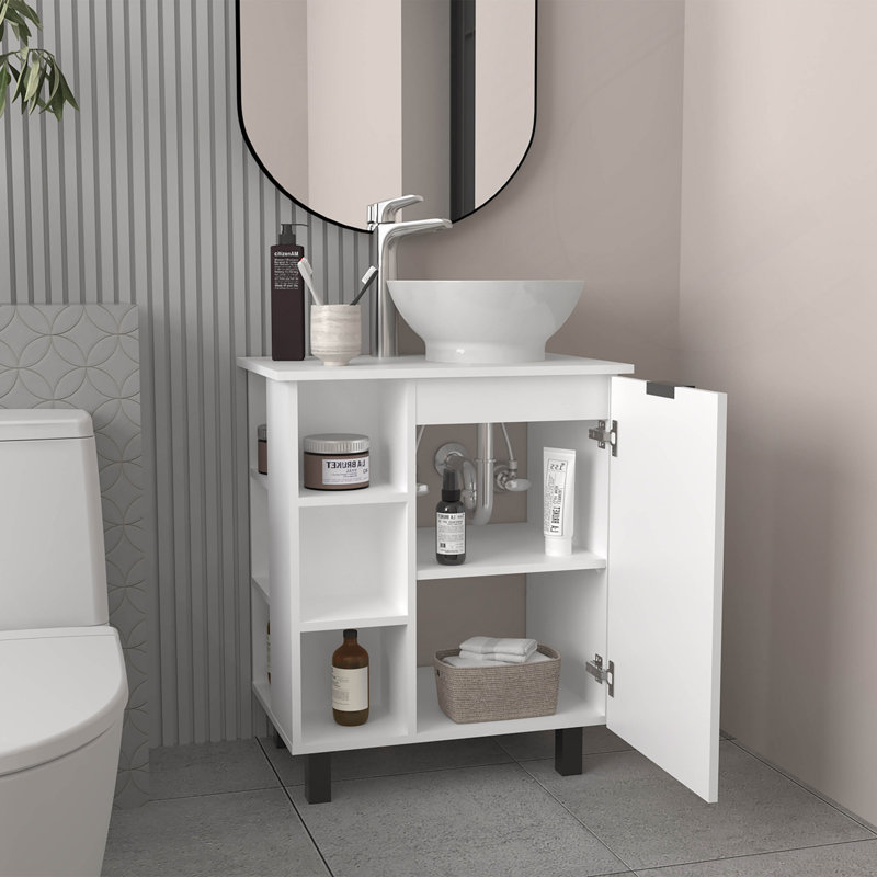 Meuble-lavabo autoportant Allegra, Blanc
