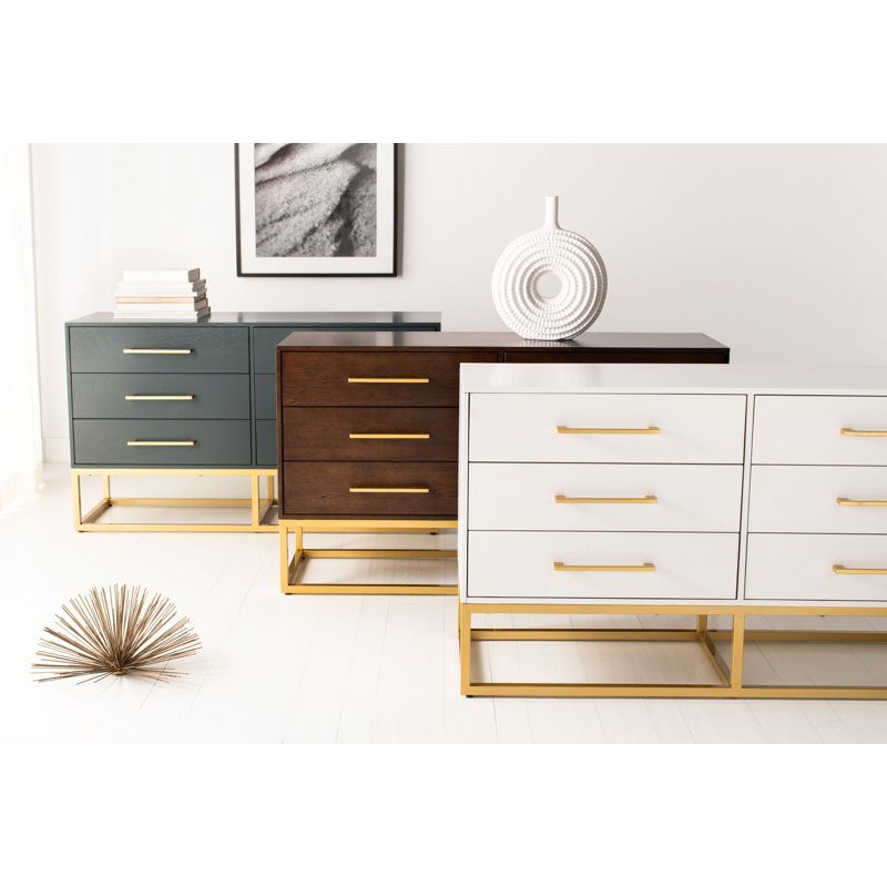 Sheldon 56'' W 6 - Drawer Dresser, Gold/White