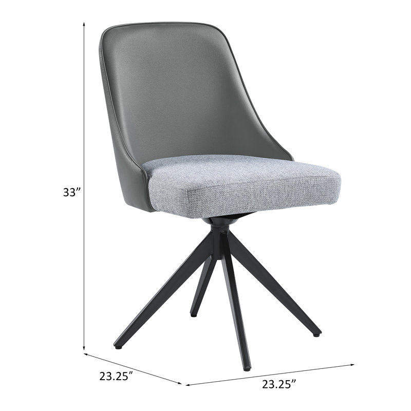 Chaises de salle à manger pivotantes gris et gris Cieria