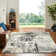 Buckholts Hand Knotted Wool Abstract Area Rug in Gray
