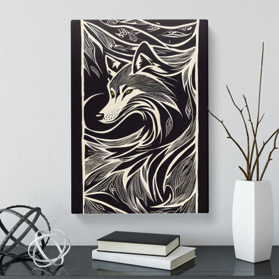 CAN-V0523-2924X Wolf Sgraffito - Wrapped Canvas Print