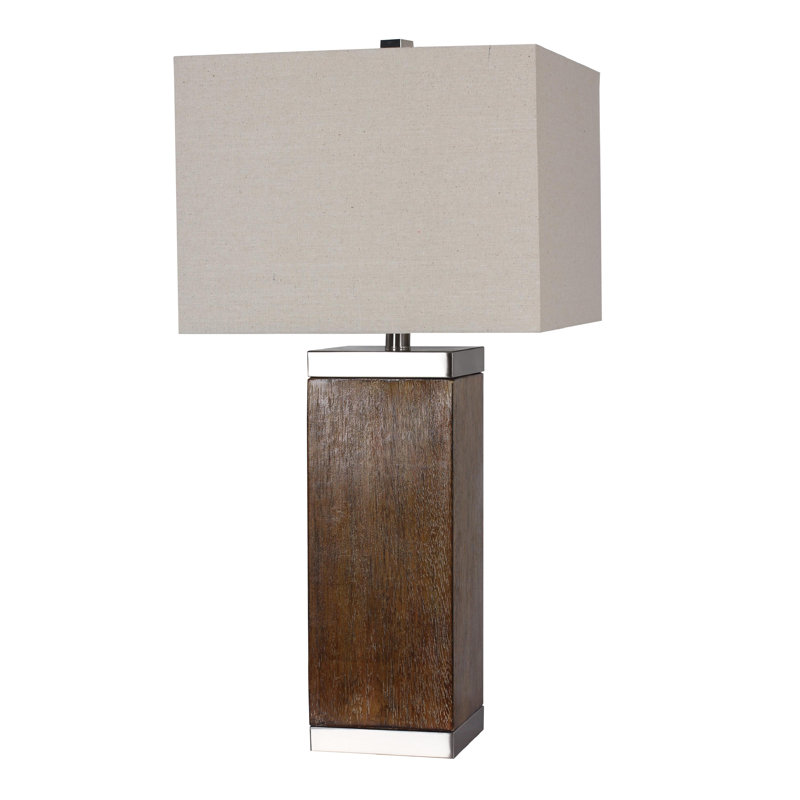 Lampe de table 1 lumière avec abat-jour blanc Trey