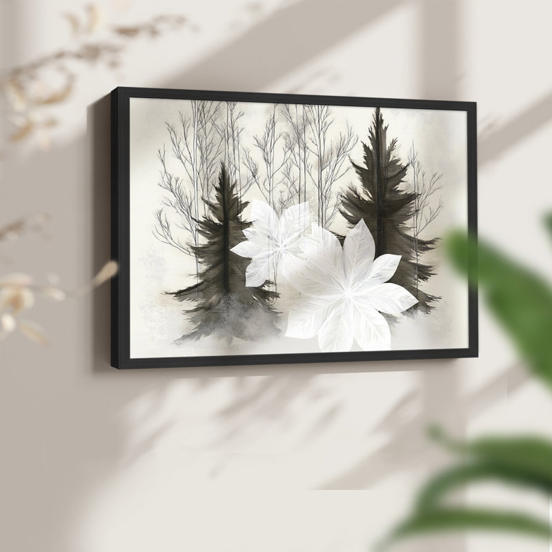 Chirstmas Art-DCLxxxi - reproduction encadrée, H 11 po x l 14 po, Noir, noir, noir, noir