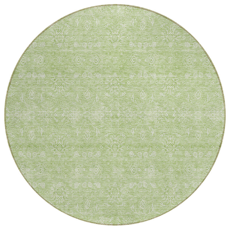 Alta Washable Floral Indoor / Outdoor Rug, Round 8'