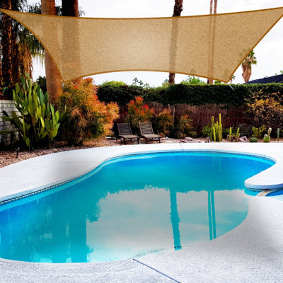 Auvent rectangulaire avec auvent à 98% de protection contre les rayons UV, abri de jardin en PEHD de 185 g / m² avec cordons à crochets pour la cour extérieure