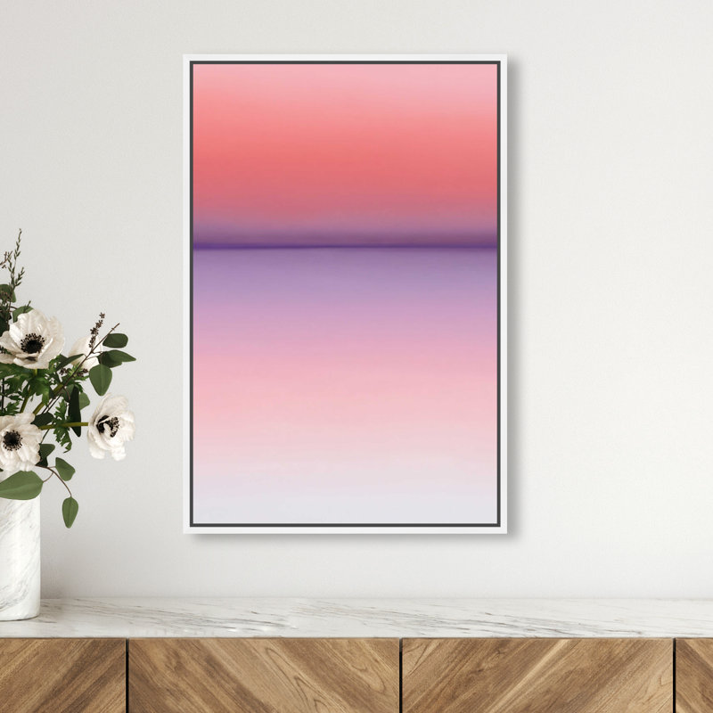 Peach Coastline II Print by Oliver Gal, 16"H x 11"W, White Floater Frame