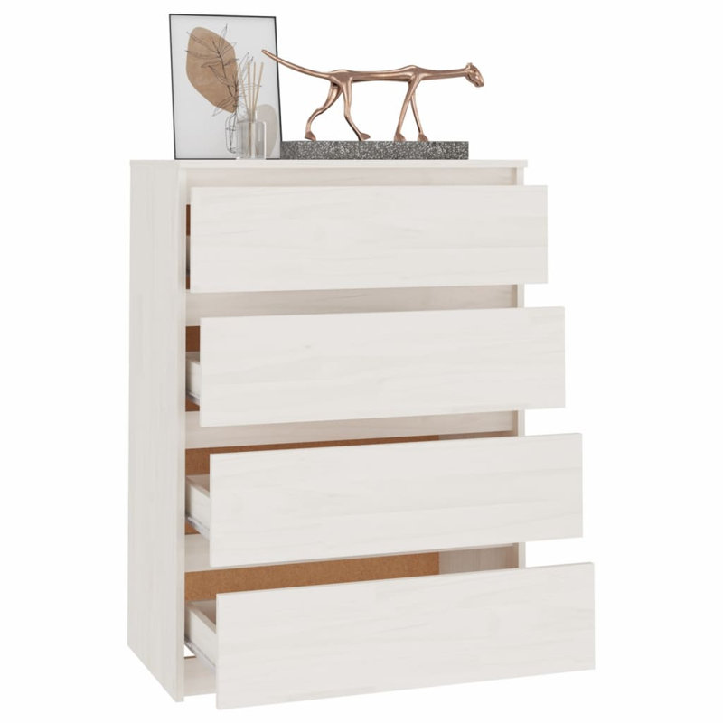 Lysbeth Solid Wood Rectangle Accent Chest, White