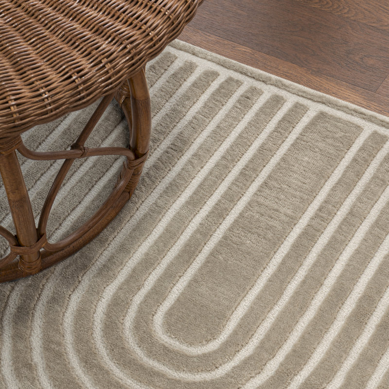 Tapis beige / crème Megane MidCentury Art Deco, Tapis de couloir 2 pi x 8 pi