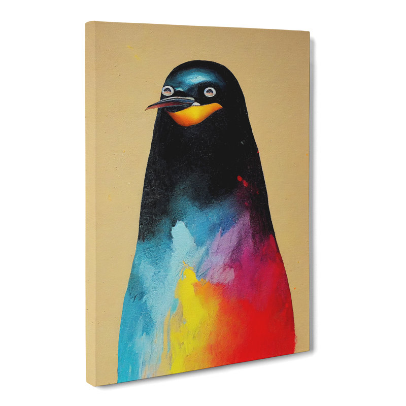 Vandt Penguin Crayon - Wrapped Canvas, 60cm H x 40cm W x 3cm D