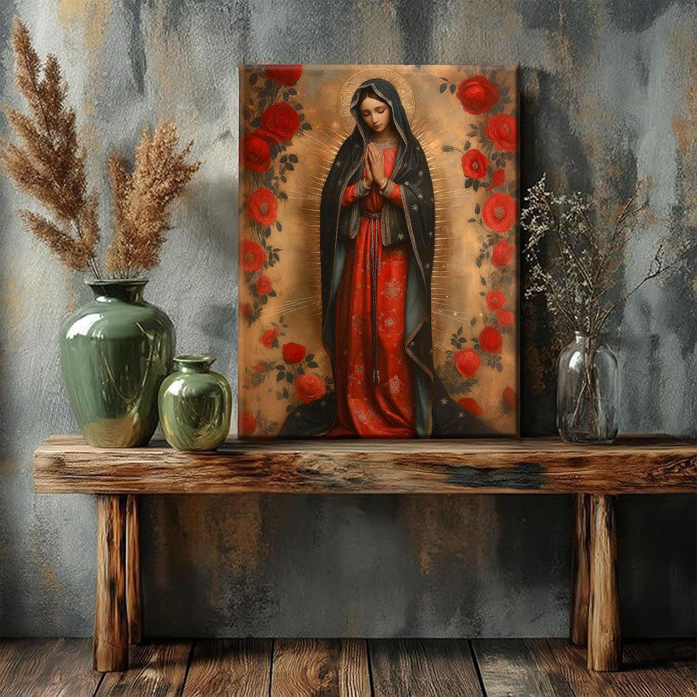 Astoria Grand Framed Our Lady Of Guadalupe Portrait Canvas Wall Art ...