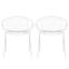 Chaises de salle à manger de patio empilables avec design respirant de style moderne et simple (ensemble de 2), pieds en métal + dossier en plastique-794439397