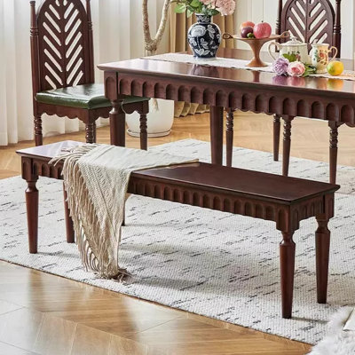 Banc en bois brun