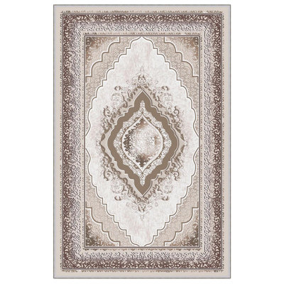 Premium Woven Area Rug (1.6 x 2.6 Feet), 100% Polyester, 0.3 in Pile Height | Antibacterial, Non-Slip PVC Dot Underside | Machine Washable, 3D Digital Print | Ideal for Living Room, Bedroom & Entryway Decor