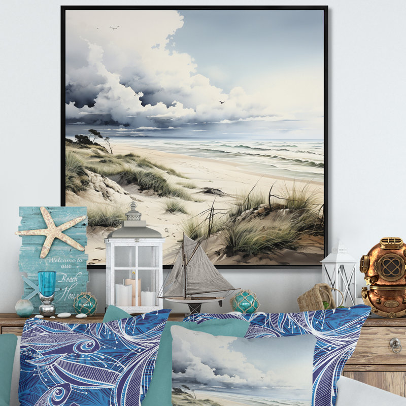 Photo de plage Dune Dreams III, Cadre flottant noir, H 36 po x l 36 po x P 1,5 po